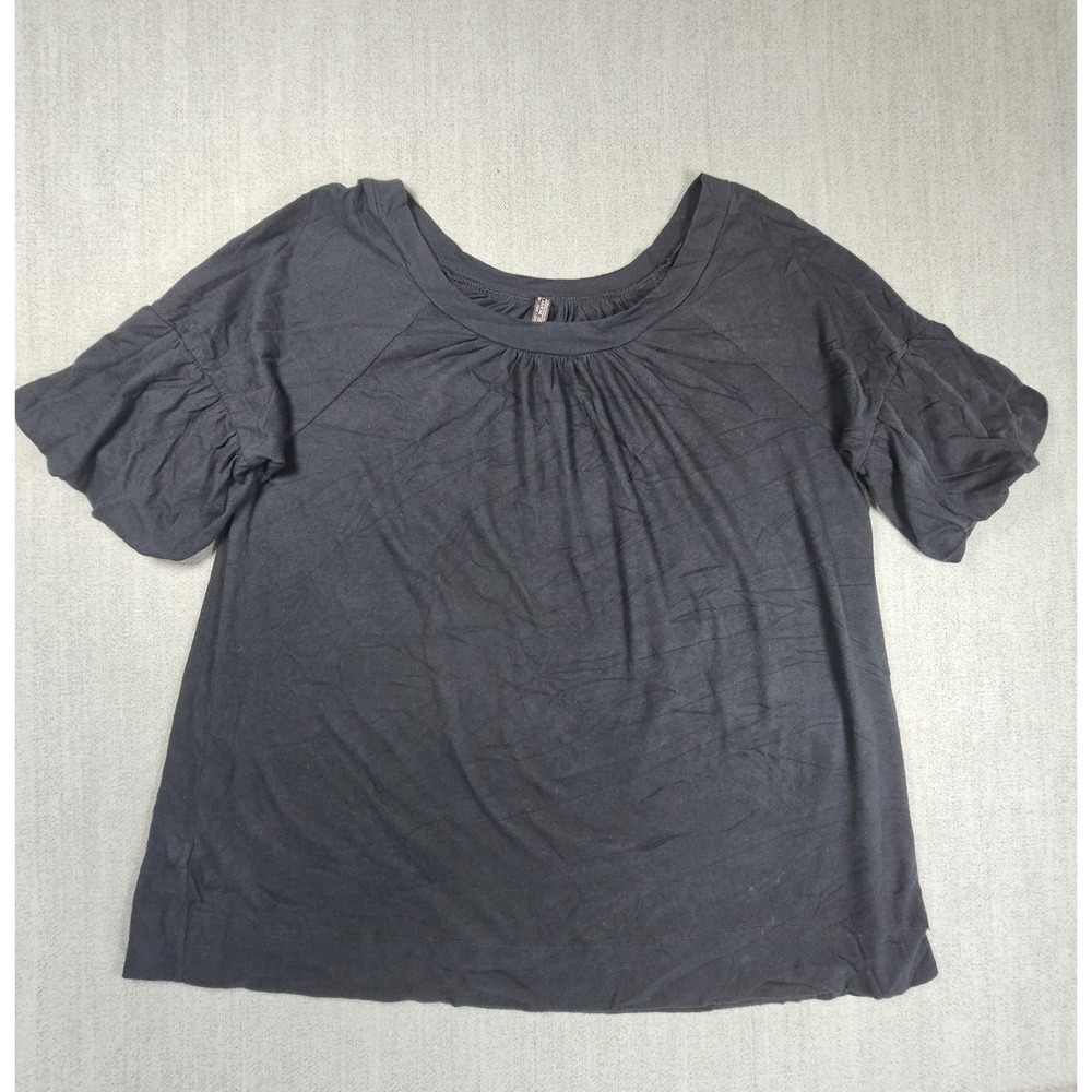 Sf Ny Old Navy Womens Black Top Puff Sleeve Sz XL